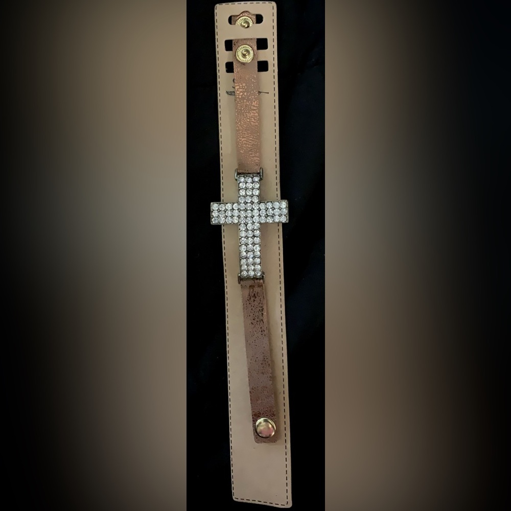 Diamond cross bracelet